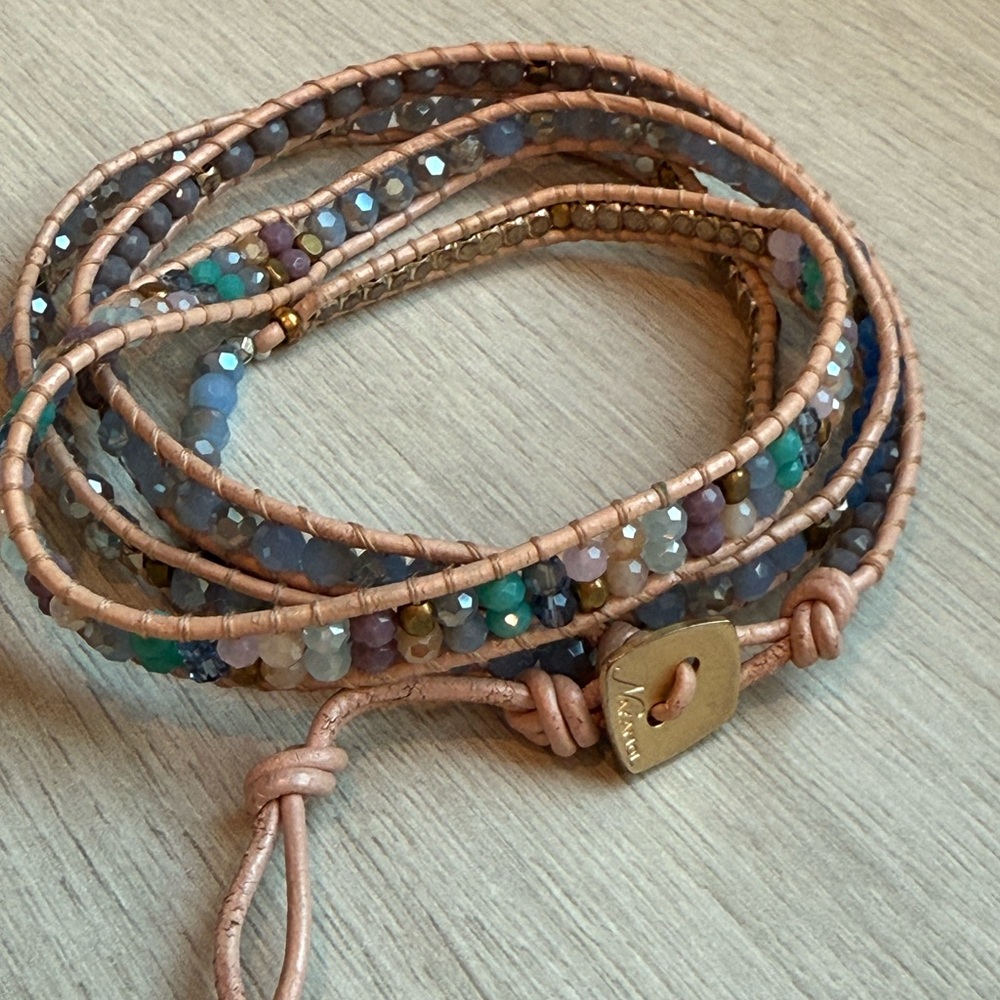 Nakamol Blue and Green Wrap Bracelet with Layered Design